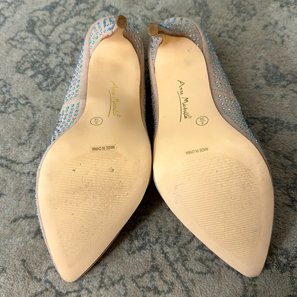 Anne Michelle Pink Rhinestone Stilettos - Picture 7 of 11